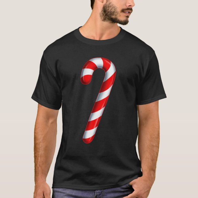Candy cane Merry och Bright Red and White Candy T Shirt (Framsida)