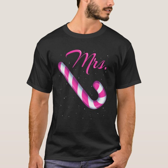 Candy cane, Merry och Bright Rosa och Blue M T Shirt (Framsida)