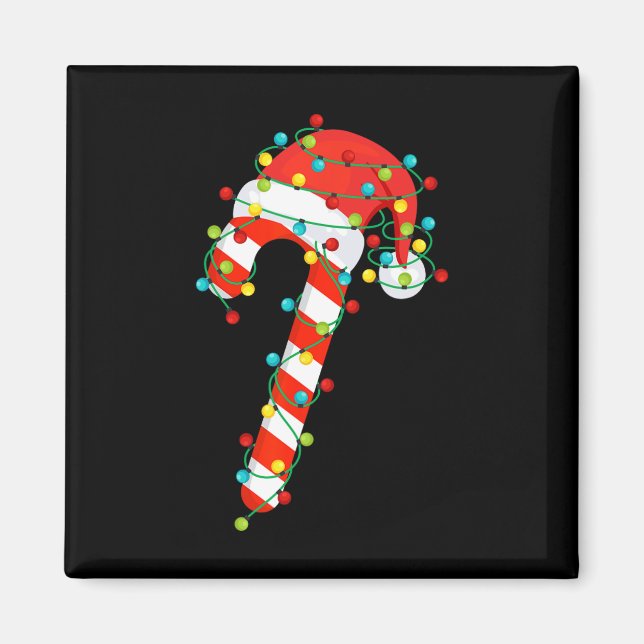 Candy cane Merry och Ljus Manar W Magnet (Framsidan)