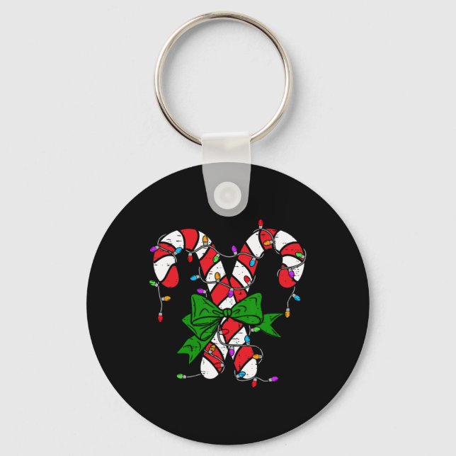 Candy cane Merry och Ljus Manar W Nyckelring (Framsida)