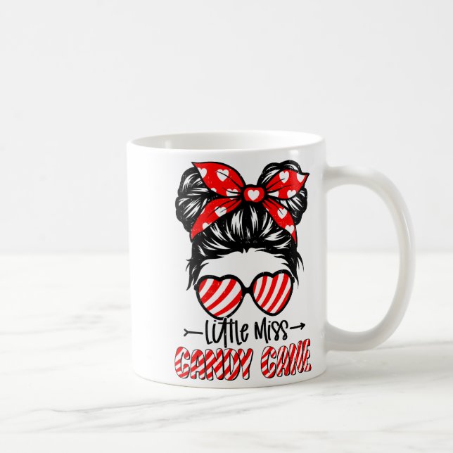 Candy Cane Messy Bun Girl Christmas Xmas Holiday G Kaffemugg (Höger)