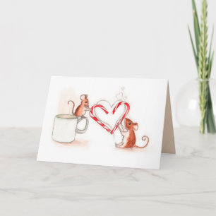Candy cane Mice Helgdag Helgkort