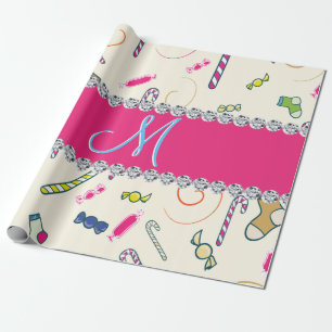 Candy cane Monogram Presentpapper