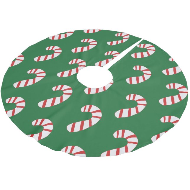Candy cane Mönster Julgransmatta Borstad Polyester (Vinklad)
