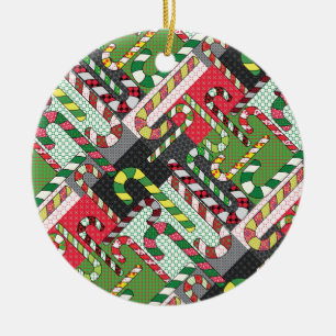 Candy cane Mönster Julgransprydnad Keramik