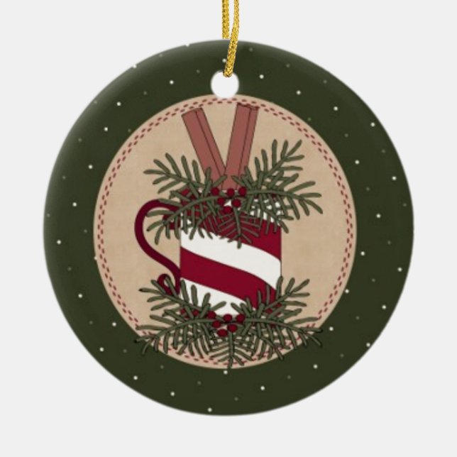 Candy cane Mugg Arrangemang Julgransprydnad Keramik (Framsidan)