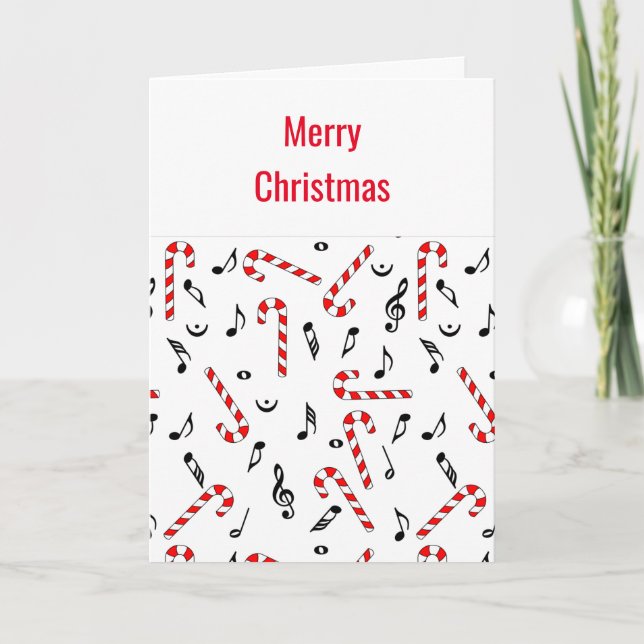 Candy cane Musik noter julkort Tack Kort (Framsida)