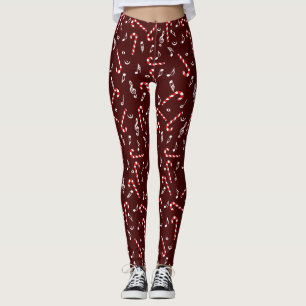 Candy cane Musik noter Leggings
