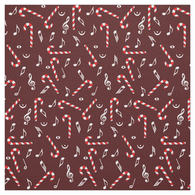 Candy cane Musik noter Tyg (Provkarta)