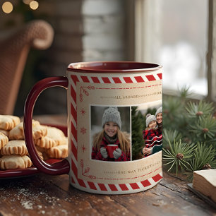Candy cane North Pole Express-julfoton Mugg