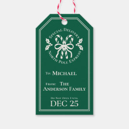 Candy Cane North Pole Express Special Delivery Presentetikett