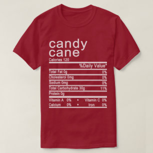 candy cane Nutrition Facts etikett T Shirt
