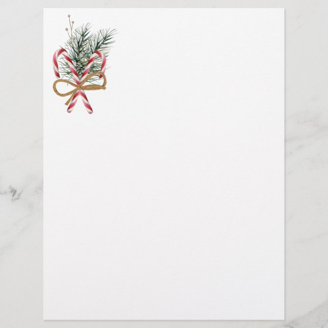 Candy cane och Grey Letterhead Brevhuvud (Framsida)