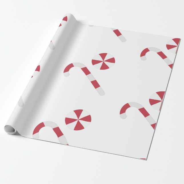 Candy cane och pepparmyntjul presentpapper (Utrullad)