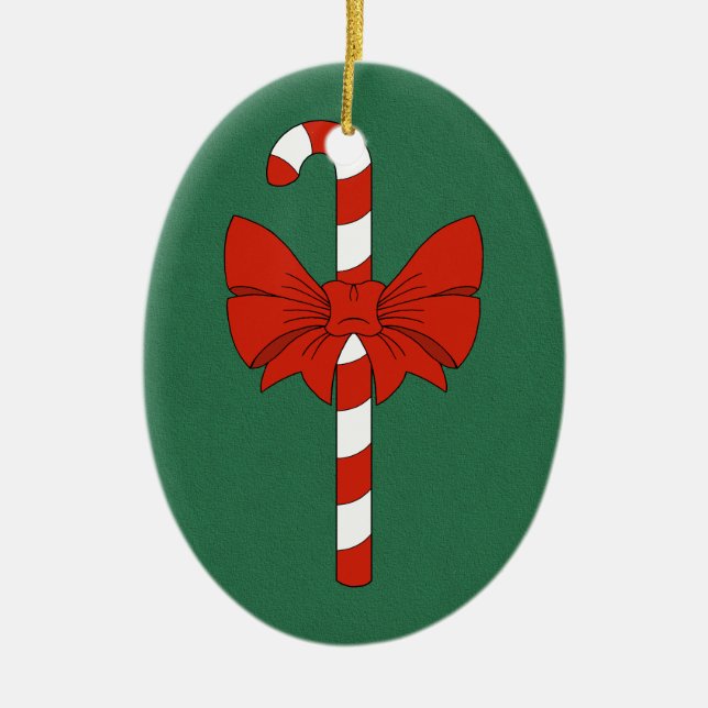 Candy Cane och slinga Julgransprydnad Keramik (Framsidan)