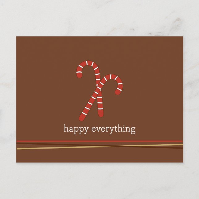 Candy cane och strängar Helgdag/jul Helg Vykort (Framsida)