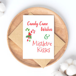 Candy cane Önskemål & Mistletoe Kisses-jul Helg Vykort