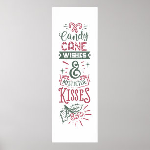 candy cane önskemål mistletoe kisses Poster