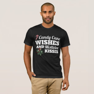 Candy cane Önskemål och Mistletoe Kisses jul G T Shirt