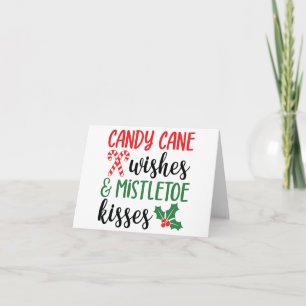 Candy cane Önskemål och Mistletoe Kisses Kort