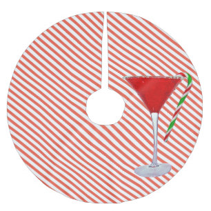 Candy cane på julklapp julgransmatta borstad polyester