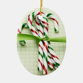 Candy cane-paket julgransprydnad keramik