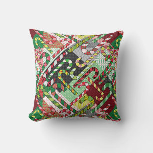 Candy cane Patchwork Mönster Kudde