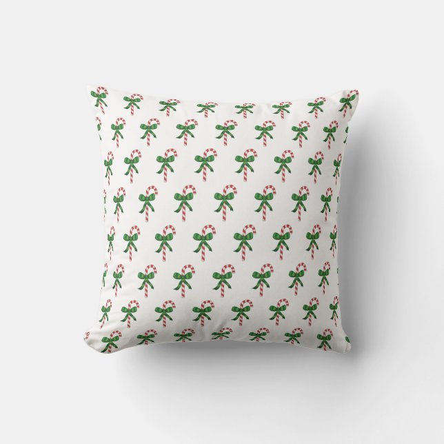 Candy Cane Pattern Christmas Holiday Pillows Kudde (Framsida)