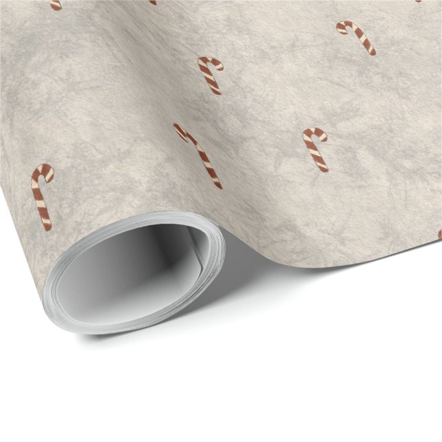 Candy Cane Pattern Wrapping Paper Presentpapper (Rullad Hörn)