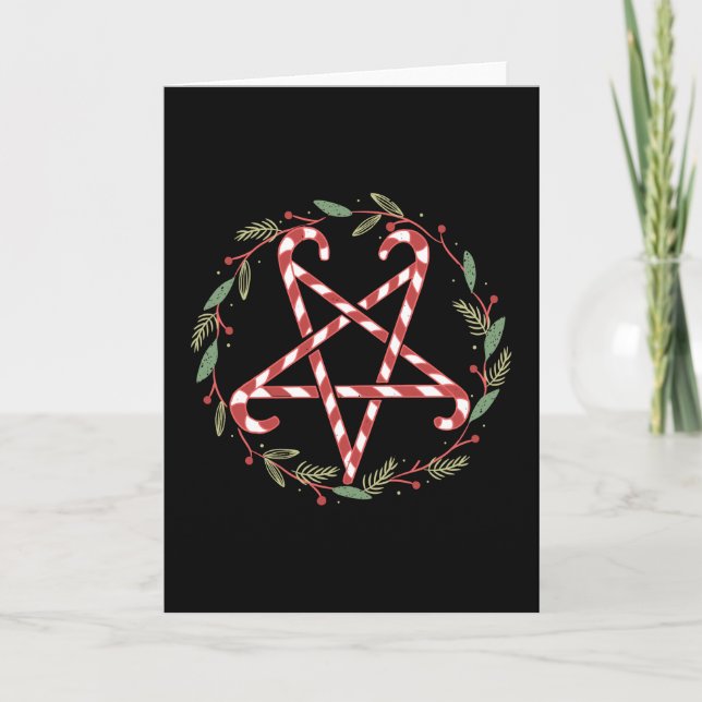 Candy cane Pentagram Kort (Framsida)
