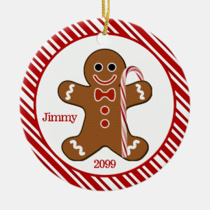 Candy cane Pepparkaksgubbe, julprydnad Julgransprydnad Keramik