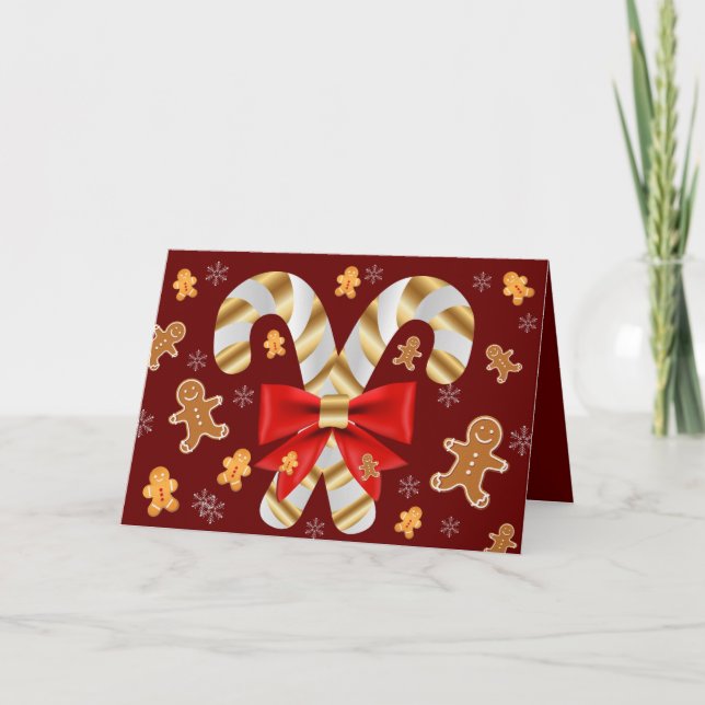 Candy cane Pepparkaksgubbe Kort (Framsida)