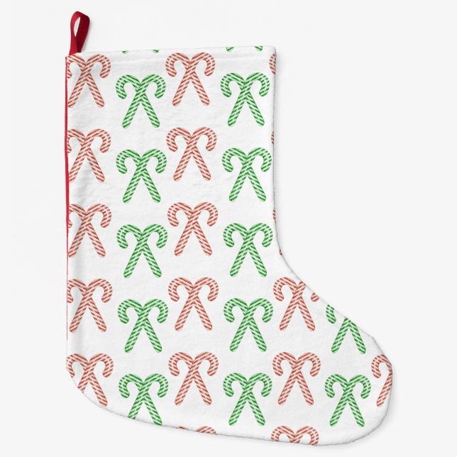 Candy cane/pepparmynt stor julstrumpa (Framsidan)
