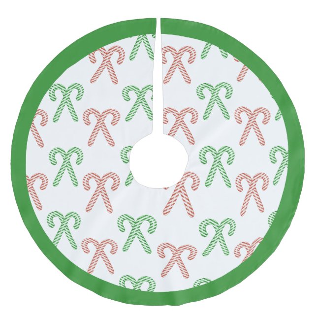 Candy cane/pepparmynta borstad polyester träd julgransmatta borstad polyester (Framsidan)