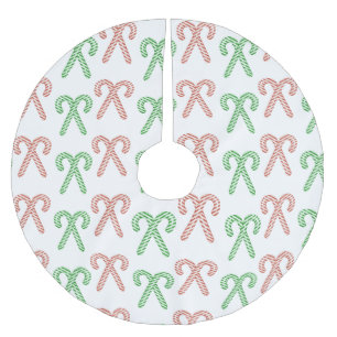 Candy cane/pepparmynta borstad polyester träd julgransmatta borstad polyester