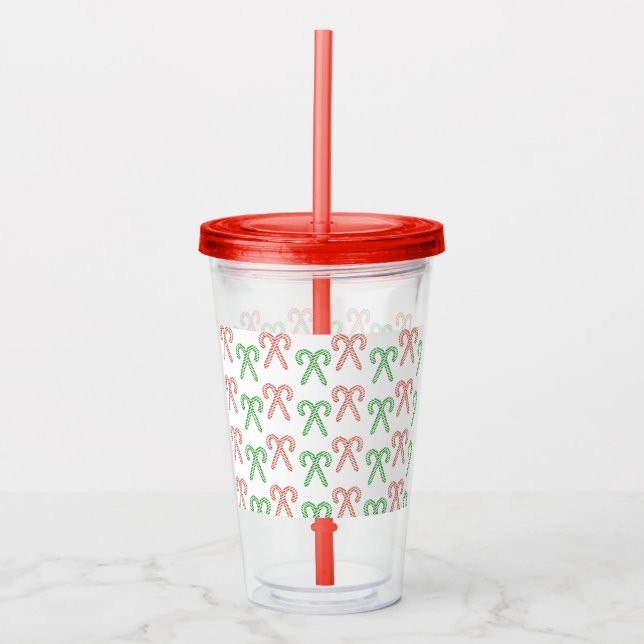 Candy cane/pepparmyntakryltumlare take away mugg (Framsida)