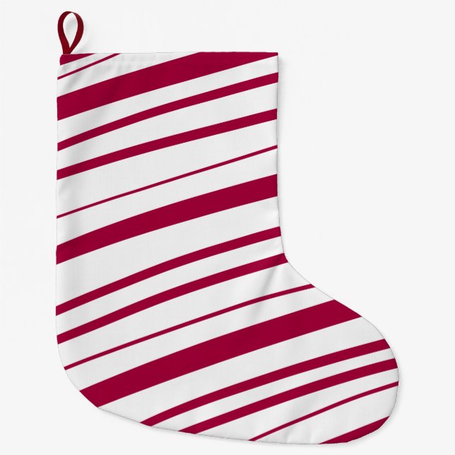 Candy cane Peppermint Rand Stor Julstrumpa (Framsidan)