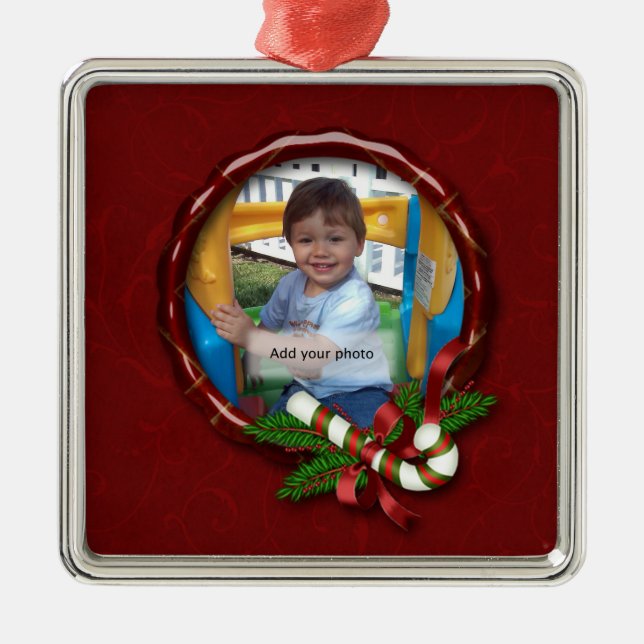 Candy cane Photo Ram jul Ornament (Framsidan)