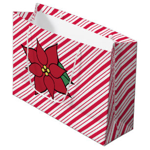 Candy cane Poinsettia Gift Bag