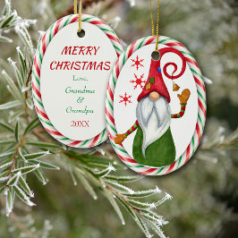 Candy cane Ram Funny Gnome Julgransprydnad Keramik