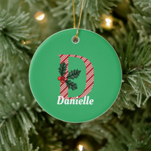 Candy cane Rand Brev D jul Julgransprydnad Keramik