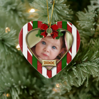 Candy cane Rand Cute Photo Template Julgransprydnad Keramik