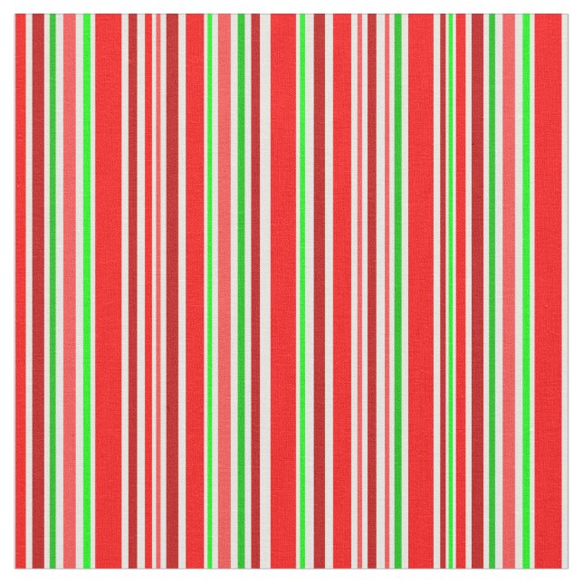 candy cane Rand Festive Red White Grönt Tyg (Närbild)