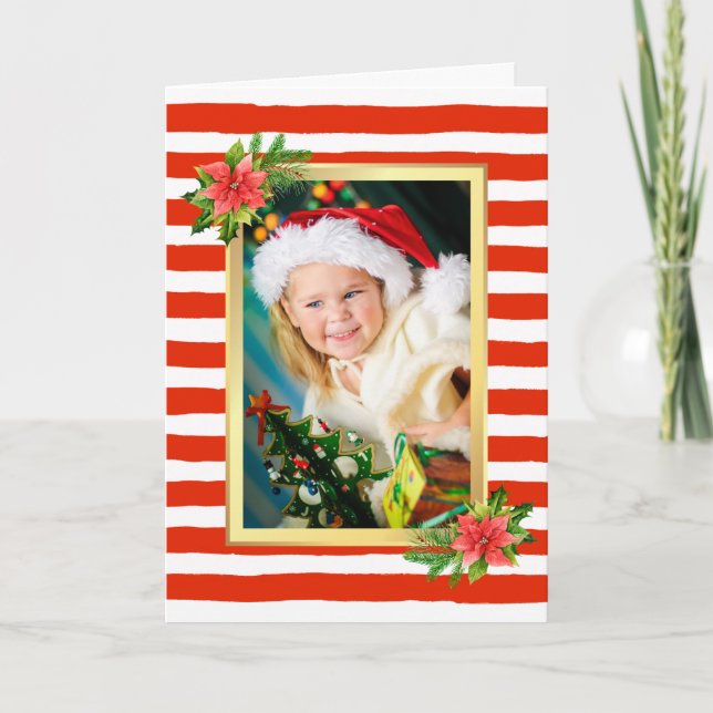 Candy cane Rand-fotopriskort Helgkort (Framsida)