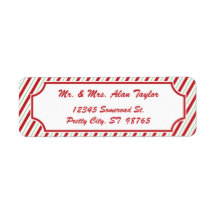 Candy cane Rand | Helgdag adressetikett