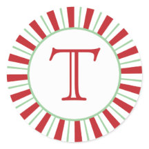 Candy cane Rand | Helgdag Monogram Sticker