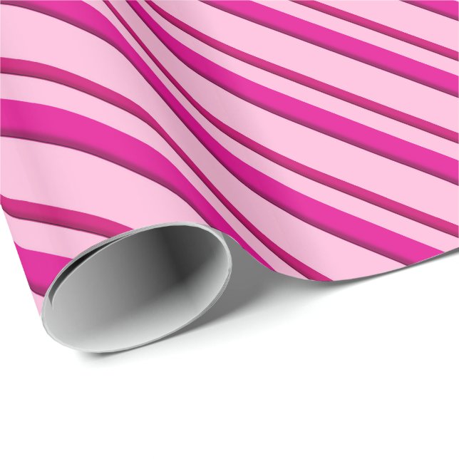 Candy cane Rand i Peppermint Rosa Presentpapper (Rullad Hörn)