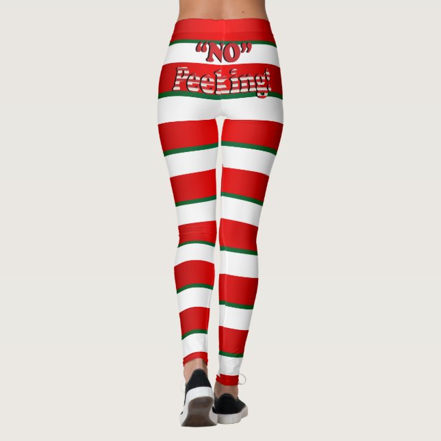 candy cane Rand - Ingen peeking - Humor Leggings (Baksida)