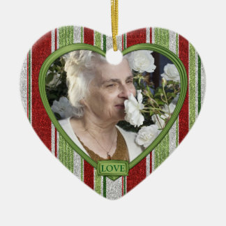 Candy cane Rand Memorial Heart Fotojul Julgransprydnad Keramik