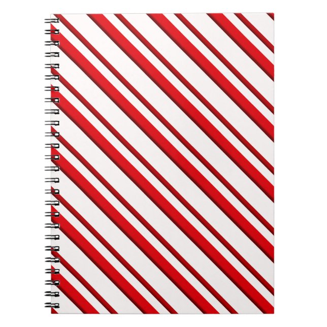 Candy cane Rand, Peppermint Red and White Anteckningsbok (Framsidan)
